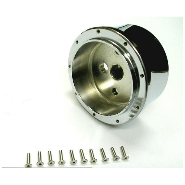 Chrome 9 Hole Steering Wheel Adapter for GM, Flaming River, Ididit