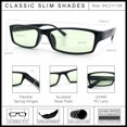 thumbnail image 6 of SA106 Mens Hippie Hustler Color Lens Narrow Rectangular Black Frame Sunglasses Green Lens, 6 of 7