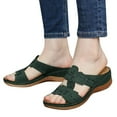 thumbnail image 4 of SMihono Sandals Womens Summer Plus Size Summer Ladies Fashion Open-toe Flower Embroidered Sandals Slipper On Clearance, 4 of 5