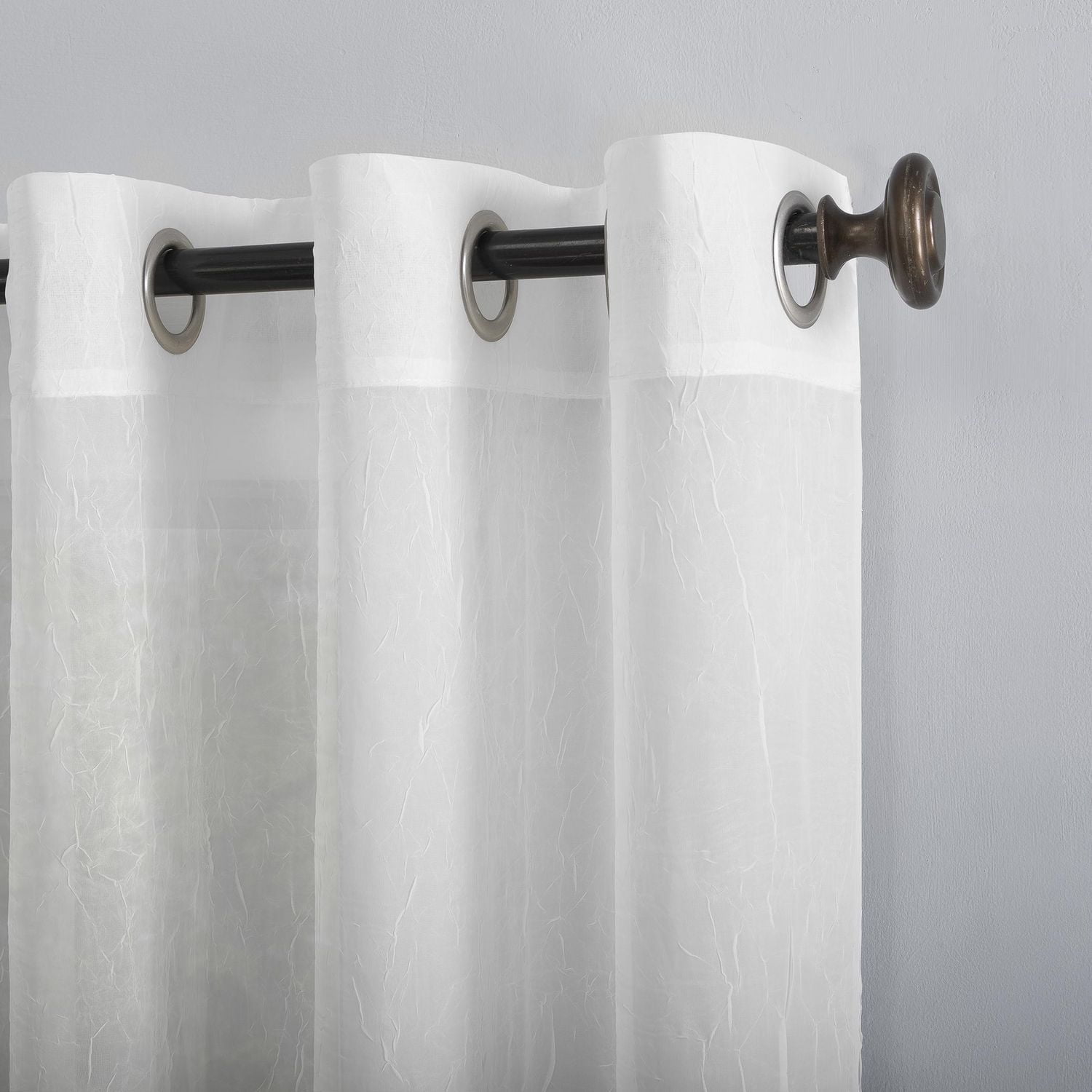 Mainstays Crushed Voile Window Curtains Panel Pair, Sheer crushed voile