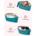 thumbnail image 4 of Bolsa de cosméticos NQ elegante y espaciosa Impermeable Verde azulado 1 pieza, 4 of 5