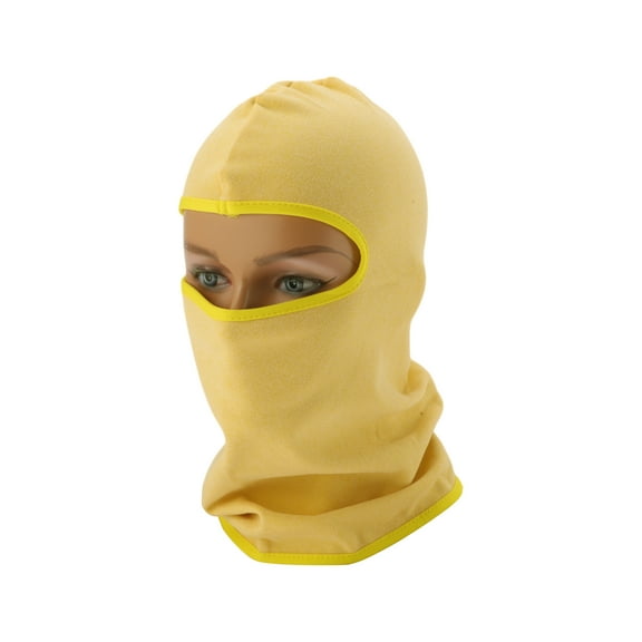 Unique Bargains All Inclusive Face Mask Polyester No Network Face Cover Keep Warm Yellow 1 Pcs