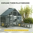 thumbnail image 4 of Kepooman Cat House, Cat Catio,Outdoor Cat Enclosure with Waterproof Cover, 2 Condos, 4 Platforms, Bridge, Doors, Gray, 4 of 11