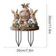 thumbnail image 3 of Easter Bunny Garden Insert, Easter Bunny Egg Outdoor Garden Yard Art, 11.8×7.8 Inch Waterproof Sun-Proof Holiday Landscaping Sign for Flower Bed Courtyard, 3 of 6