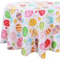 thumbnail image 3 of Easter Fabric Round Table Cloth, Polyester Easter Colorful Eggs Tablecloth, Table Cover Protector for Holiday, Party, Wedding, Birthday, Banquet Decoration Use, 60 Inch, Egg, 3 of 6