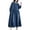 Blue, variant on Guieoi Denim Dresses for Women Plus Round-Neck Solid Color Casual Long-Sleeve Jean Dress Blue M