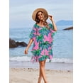thumbnail image 5 of Ekouaer Women' Swimsuit Coverup Chiffon Floral Bathing Suit Cover Up Ruffled Summer Beachwear Bikini Coverups, 5 of 6