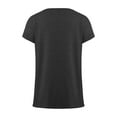thumbnail image 5 of Conairie Women Crew Neck Shirts Casual Loose Short Sleeve T Shirt Solid Fashion Dressy Lightweight Blouses Pullover Outfits Grey L, 5 of 5