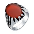 thumbnail image 2 of Bling Jewelry Mens Mens Western Biker Oval Gemstone Statement Signet Claw Ring Silver, 2 of 6