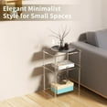 thumbnail image 4 of Acrylic Side Tables with 3 Shelve,Bedside Table Clear Nightstand for Bedroom Modern End Table for Living Room, Sofa Table, Side Table 15.7" L x11.8 Wx 23.6" H, 4 of 7