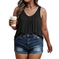 thumbnail image 5 of DDAPJ pyju Womens Plus Size Tank Tops Sleeveless Hide Belly Shirt Flowy Pleated Tunics Summer Casual Blouses Black XL, 5 of 6