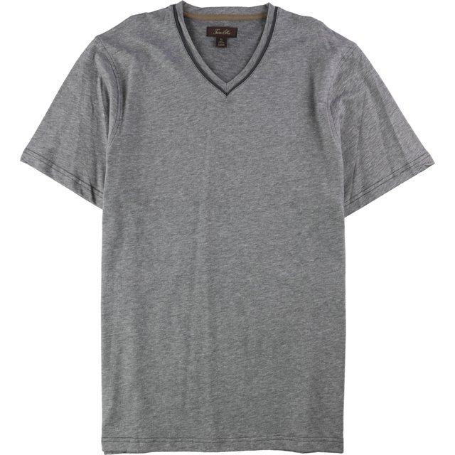 Tasso Elba - Camiseta básica con cuello en V para hombre, color negro, XL