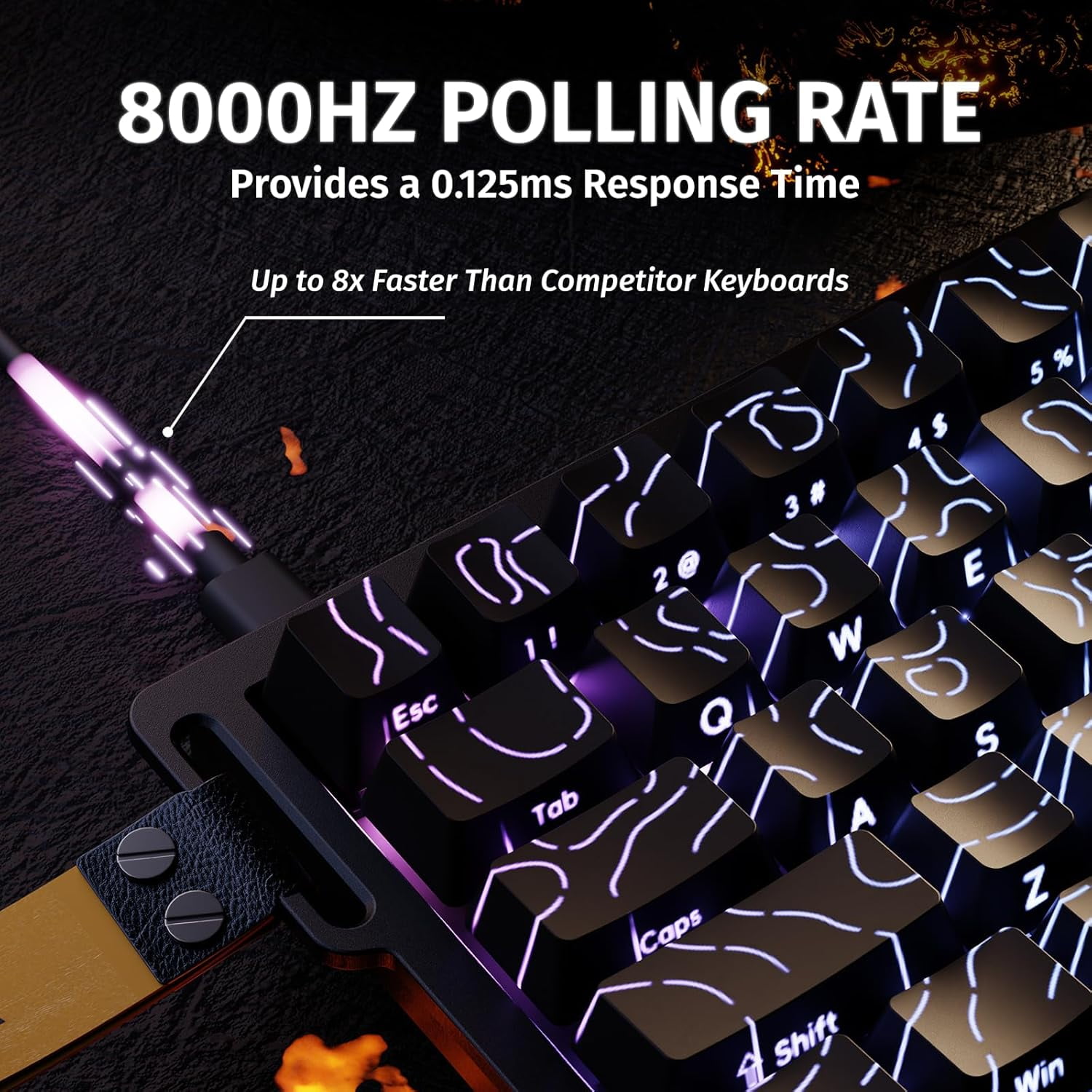 ATTACK SHARK X68 HE Rapid Trigger Keyboard Magnetic Switch, 60% Wired 8KHz Magnetic Keyboard With 0.01mm RT Accuracy, Support RT/Snap Tap/DKS/MT/TGL