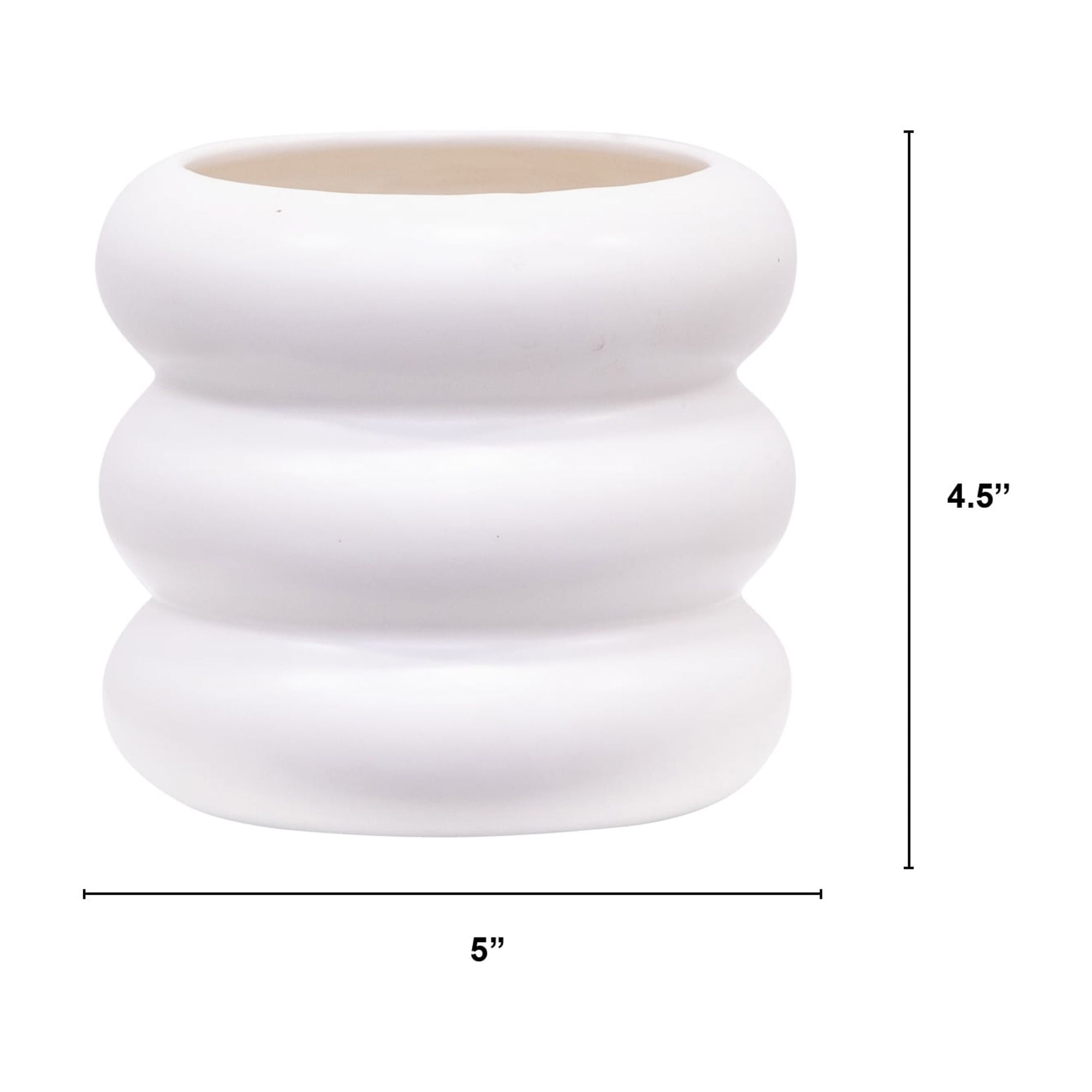 (3 pack) Mainstays 5" White Ceramic Bubble Planter