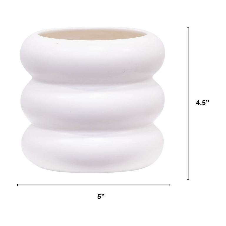 Mainstays 5 in White Ceramic Bubble Planter, 3 Pack photo 4