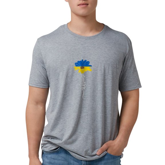 CafePress - Ukraine Flag Sunflower Vintage Ukrainian S T Shirt - Mens Tri-blend T-Shirt