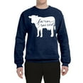 thumbnail image 2 of Wild Bobby, Farm Raised Cow Animal Lover Unisex Crewneck Graphic Sweatshirt, Vintage Heather Navy, Large, 2 of 3