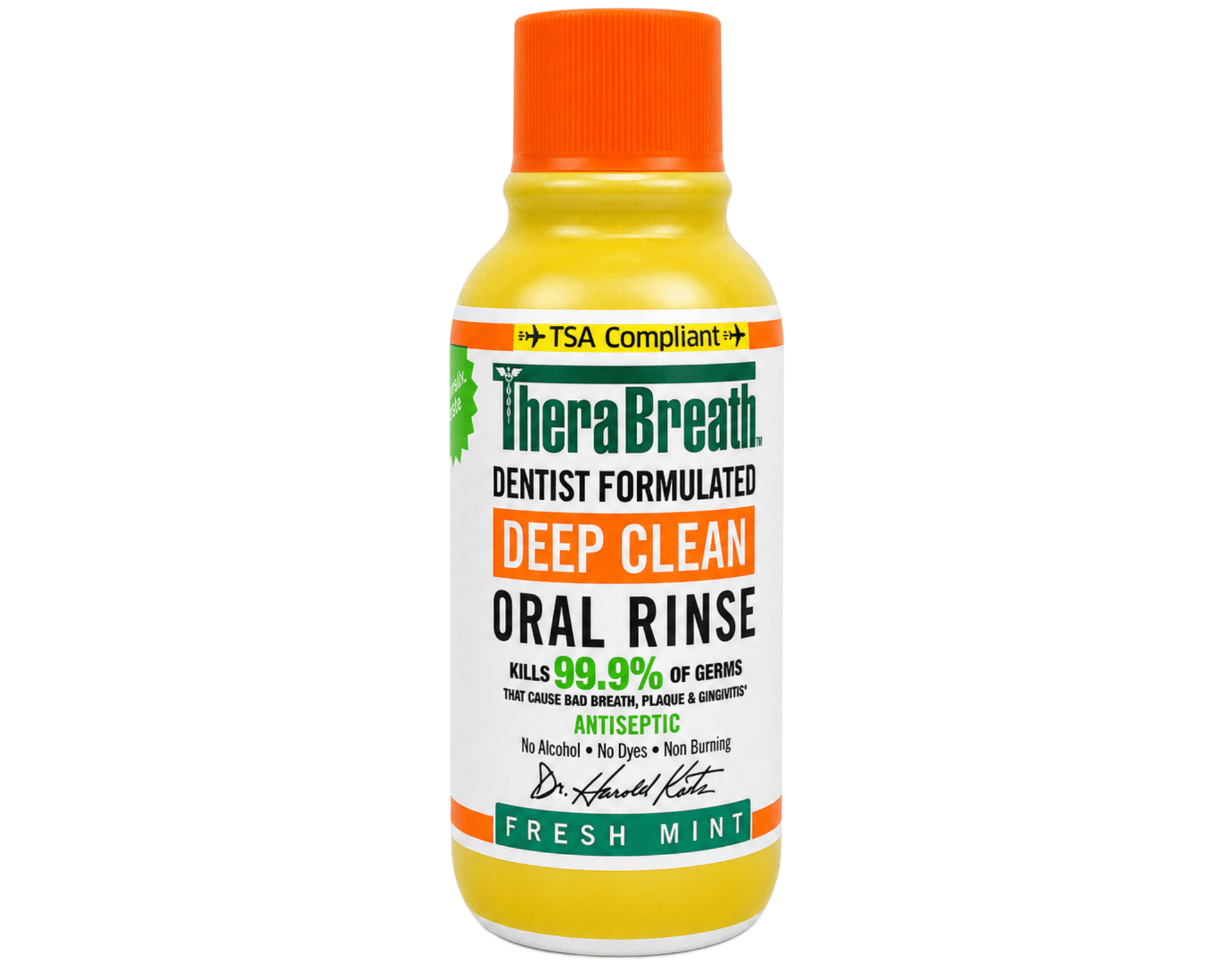 TheraBreath Deep Clean Antiseptic Mouthwash, Fresh Mint, Travel Size 3oz 5 Pack