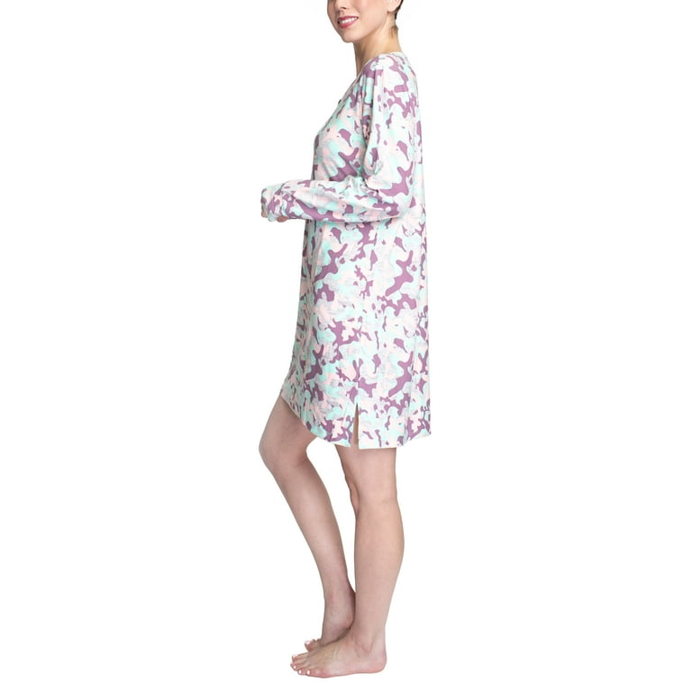 Cool Girl Women s Dashing Through Sleepshirt Nightgown Sleepwear Camo Small