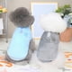 thumbnail image 4 of Dinheiro Paquete de 2 suéteres para perros con anillo de arnés, suéteres de forro polar cálido para cachorros, ropa de invierno para mascotas, ropa con agujero para correa (azul+gris) L, 4 of 5