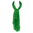 thumbnail image 3 of Wrapables Solid Color 100% Silk Long Scarf, Bright Green, 3 of 5