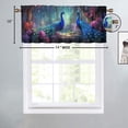 thumbnail image 4 of Peacock Curtain Valances for Kitchen Windows Teal Animal Rustic Flower Vintage Elegant Asian Wildlife Bird Rod Pocket Window Valance for Living Room Bathroom Bedroom Kitchen 54 by 18 in, 1 Panel, 4 of 6
