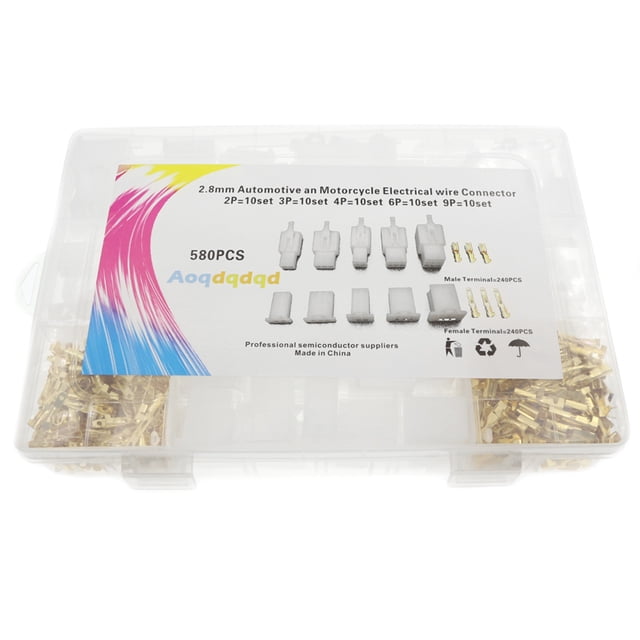 Ygjytge Conector Bujía Coche 580 Piezas Con Enchufe 2 8mm 2/3/4/6/9 Pines