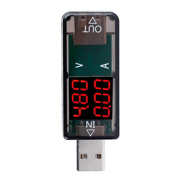 Probador De Medidor De Potencia De Amperímetro De Voltímetro USB, Portátil De Detección En Tiempo Real, Carcasa De ABS De Alta, Compatible Con Prueba Rápida QC2.0
