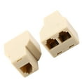Unique Bargains Plastic RJ11 6P4C 1 To 2 Female Telephone Cord Line