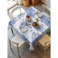 thumbnail image 2 of Blue Watercolor Floral Suqare Tablecloth - 54 x 54 Inch, Spring Flower Abstract Art Waterproof & StainResistant Tablecloth, Washable Oil-proof Table Cover for Dining/Party/Wedding/Camping/Buffet, 2 of 9