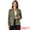 Army Green, variant on Women's Faux Suede Lapel Collar Long Sleeve Work Jacket 3XL Caramel