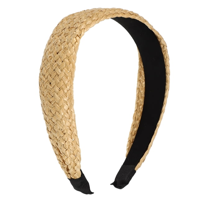 Diadema ancha de paja Unique Bargains caqui