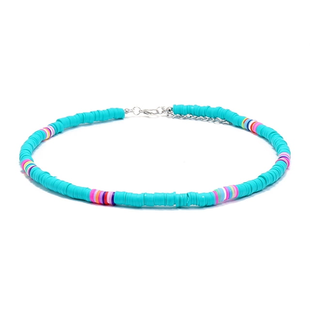 Collier de Perles Heishi Mode Bohème Collier de Surfeur Heishi Collier Ras du Cou