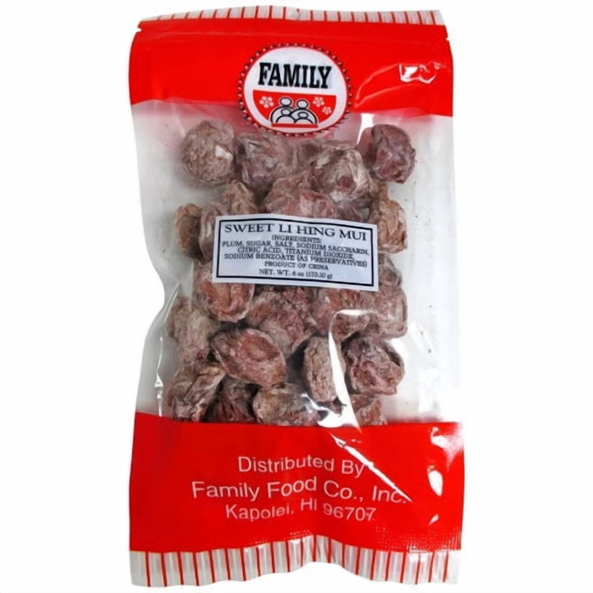 Family Sweet Li Hing Mui Plum Snack, 6 Ounce Bag (Two Pack)