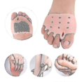 thumbnail image 4 of 10 pares de separadores de dedos para hallux valgus, almohadillas de gel para el cuidado de los pies, alivia el dolor, color piel, 4 of 4
