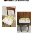 thumbnail image 6 of Watercolor Plants Chair Seat Covers for Dining Room Stretch Chair Seat Covers Set of 6, Chair Seat Protector Cushion Slipcovers for Kitchen Restaurant Office Retro Spring Yellow Eucalyptus Leaves, 6 of 6