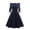 C1-Navy308, variant on Solid Color Midi Dress For Women Off Shoulder Lace Three Quarter Sleeve Flared Hem Wedding Guest Long Dress