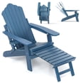 thumbnail image 2 of Costway Chaise Adirondack de Patio Tout Temps en HIPS Chaise Longue avec Repose-Pieds Rétractable Bleu Marine, 2 of 9