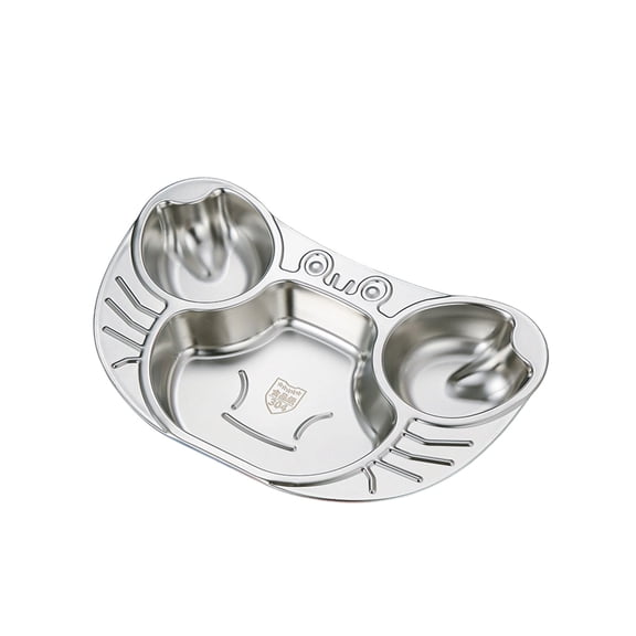 304 Stainless Steel Divided Dinner Plate Separate Compartment Tray Anti Mix Food Portion Control Plate Reusable Serving Tray