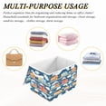 thumbnail image 6 of Yayeee Collapsible Cube Storage Bin with Lid Fabric Closet Decorative Basket with Handles, Blue Cute Train Pattern, 6 of 7