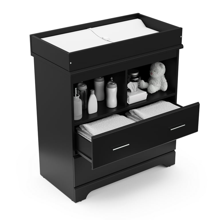 Black baby changing table dresser hotsell