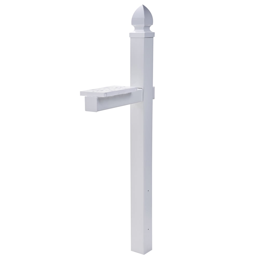 Gibraltar Mailboxes Whitley 4x4 Decorative Rust-Proof Plastic White Mailbox Post, WP000W01 by Solar Group Inc.