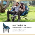 thumbnail image 3 of ARROWHEAD OUTDOOR Silla de camping doble plegable portátil con soporte para 2 tazas y copas de vino, bolsa de transporte resistente, asientos y apoyabrazos acolchados, soporta hasta 500 libras, soport, 3 of 5