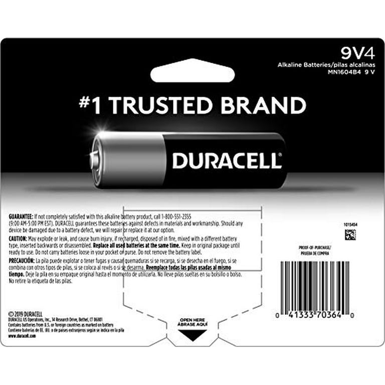  Duracell Coppertop 9V Battery, 2 Count Pack, 9-Volt