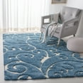 thumbnail image 3 of SAFAVIEH Florida Doug Floral Vines Geometric Shag Area Rug, Light Blue/Cream, 5'3" x 7'6", 3 of 11