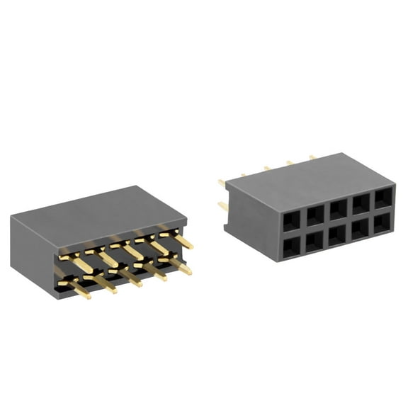 50Pcs 2.54mm Pitch 2x5-Pin Double Row Straight Connector Female Pin Header Strip