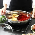 thumbnail image 5 of Stainless Steel Hot Pot, Stainless Steel Hot Pot with Divider Shabu Shabu Pot, Induction Cooker Pot Dual Flavor Divider Cookware for Home Cooking and Hot Pot Parties, 5 of 5
