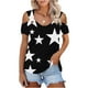 thumbnail image 2 of Camisas de Manga Corta para las Mujeres de Verano Sexy Frío Hombro Suéter Blusa Cuello en V Sólido, Ligero para Diario, 2 of 9