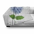 thumbnail image 2 of Hydrangea Soft Flannel Fleece Throw Blanket, Simple Digital Drawn Graphic of Flower Blooms, Cozy Plush for Indoor and Outdoor Use, 50" x 70", Ceil Blue Fern Green, by Ambesonne, 2 of 5