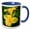 Blue/White, variant on 3drose, Tropical Flower Yellow Canna Lily Abstract, 11oz Two-tone Green Mug